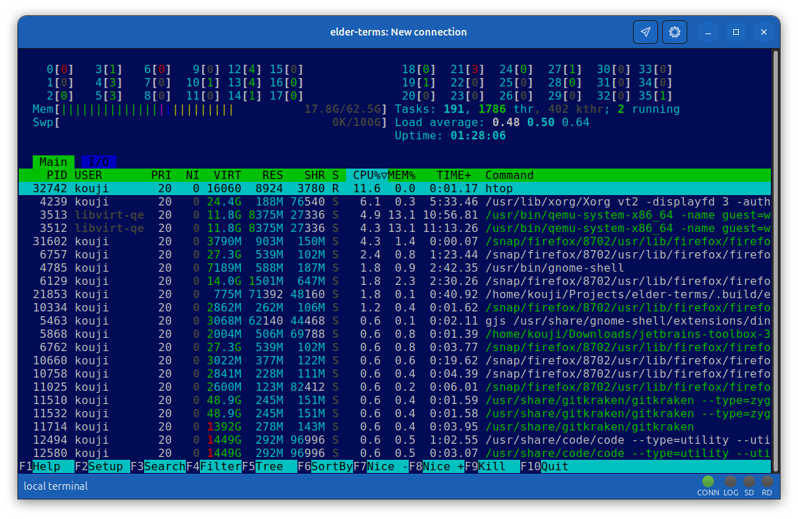 Colored terminal